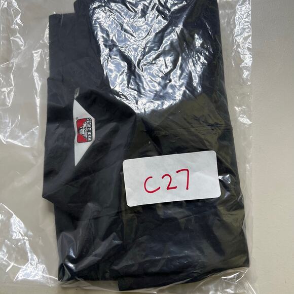 Ben Davis Work Shirt Men's XL Black Half-Zip Short Sleeve Double Pocket Logo Y2K - Picture 9 of 9